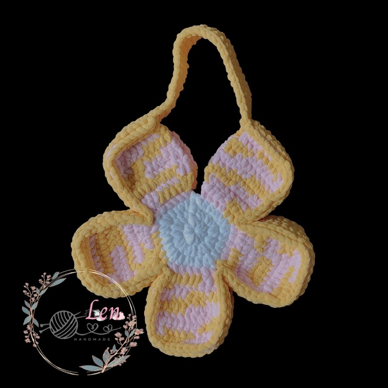 Túi len hoa cúc tặng kèm charm móc khóa hoa - Bloom daisy bag - Phụ kiện thời trang handmade