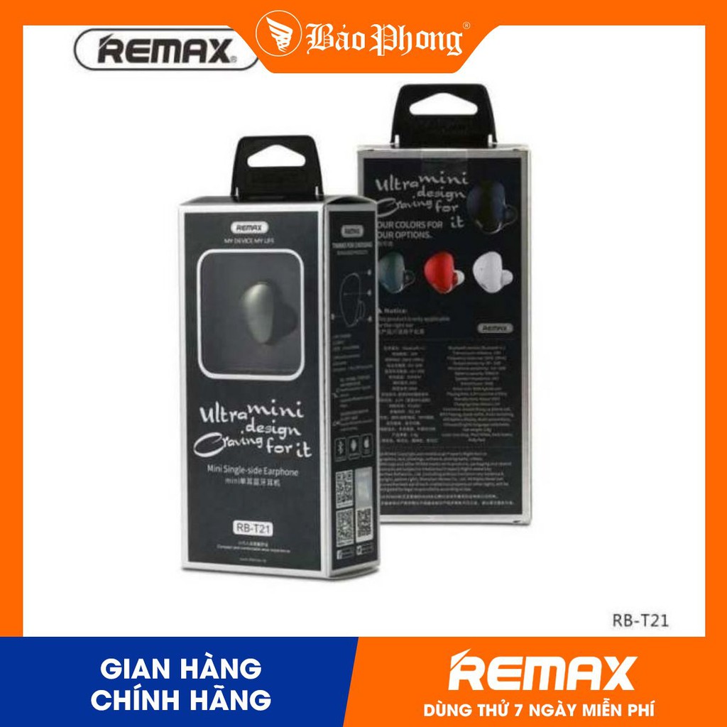 Tai nghe Bluetooth mini REMAX T21- Hàng chính hãng | BigBuy360 - bigbuy360.vn