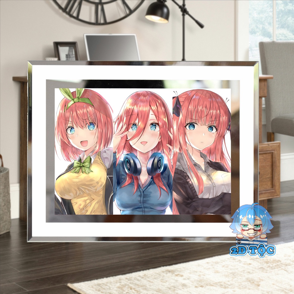 Khung kính Nakano Miku (9) Anime NHÀ CÓ 5 NÀNG DÂU - để bàn by 2D Tộc Shop