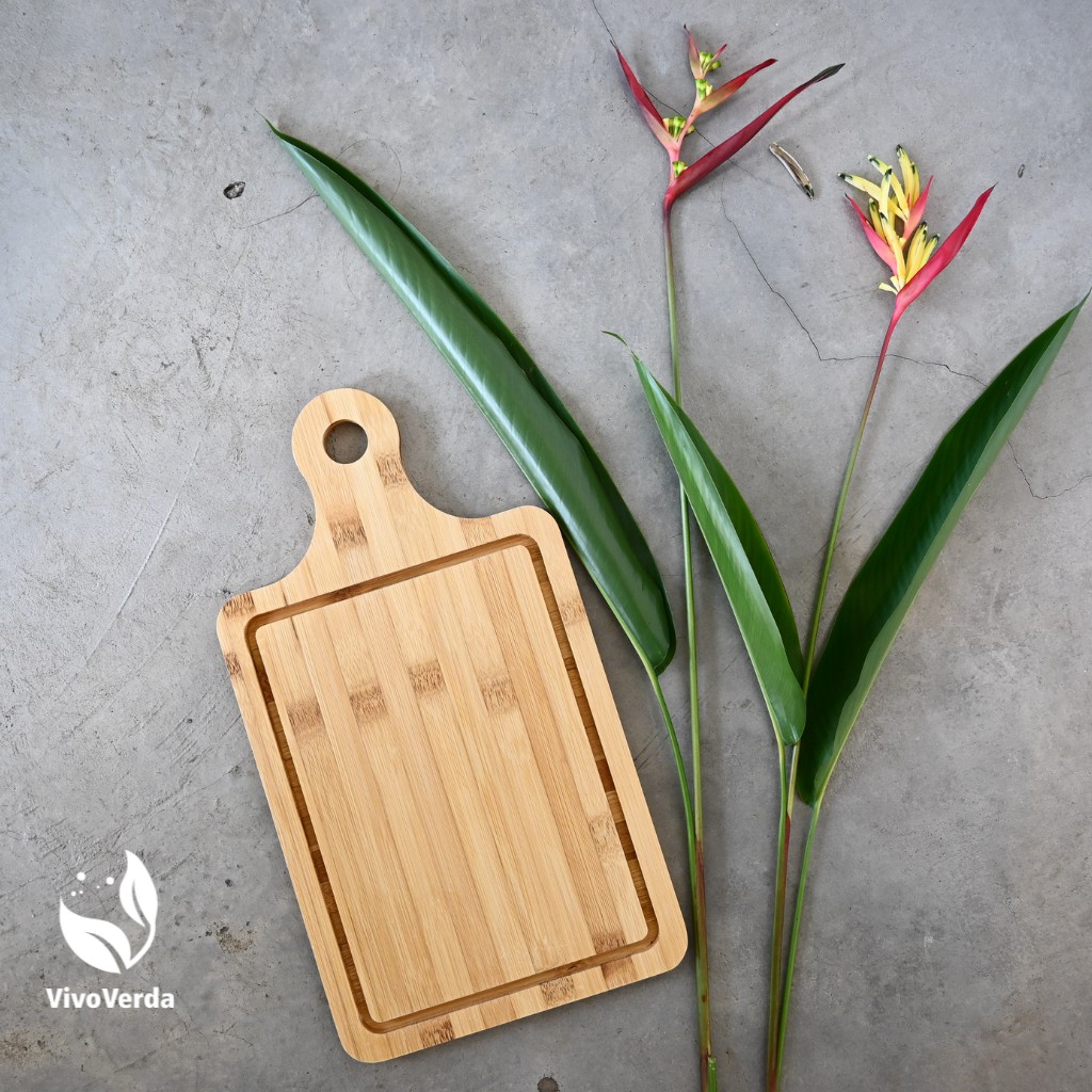 KHAY THỚT GỖ TRE DECOR HÌNH CHỮ NHẬT CÓ TAY CẦM TIỆN LỢI/ BAMBOO CUTTING BOARD HOME DECOR