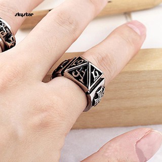 Nhẫn thép titan khắc hình ngôi sao