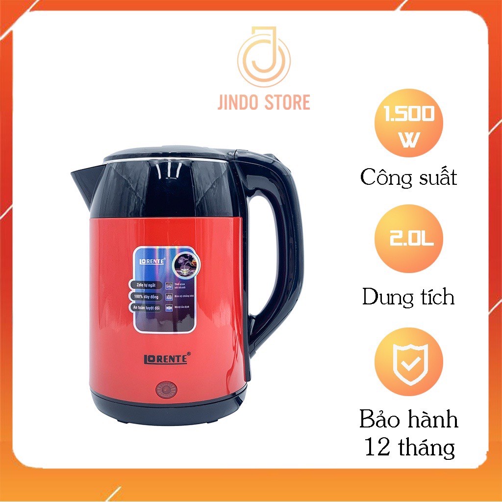 Ấm siêu tốc 2 lớp Lorente 2,2L LT-3088 - bảo hành 12 tháng