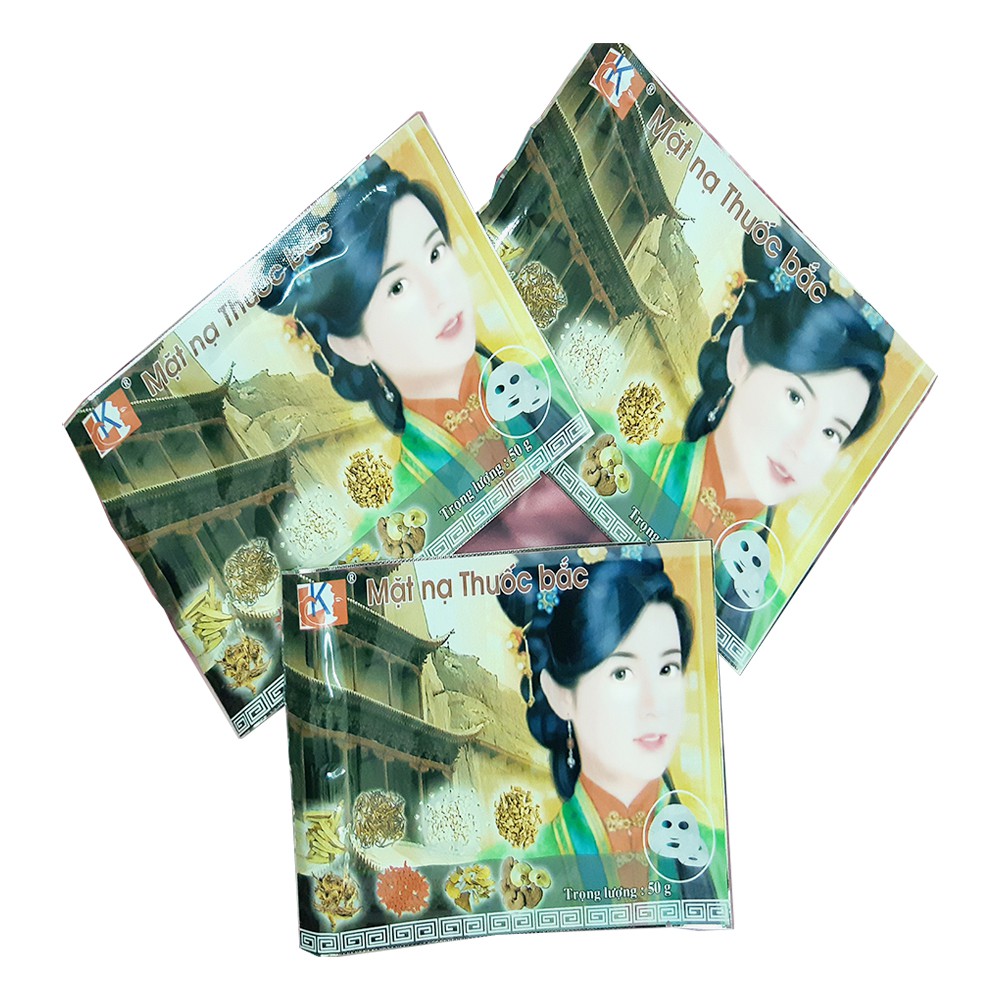 Combo 10 miếng mặt nạ dưỡng da LK từ Thuốc bắc 50g (Herbal Mask 50g)