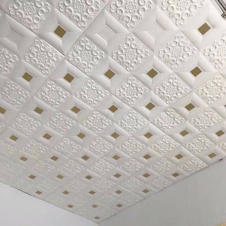 Xốp dán trần, dán tường 3D hoa văn giả da kích thước 70x70cm
