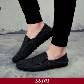 [ SIÊU RẺ ] Giày Lười Vải Nam Hàn Quốc Màu Đen (SS101) [ Shop Yêu Thich ]