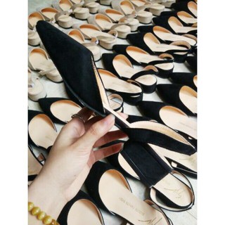 sandal nữ da lộn quai sau