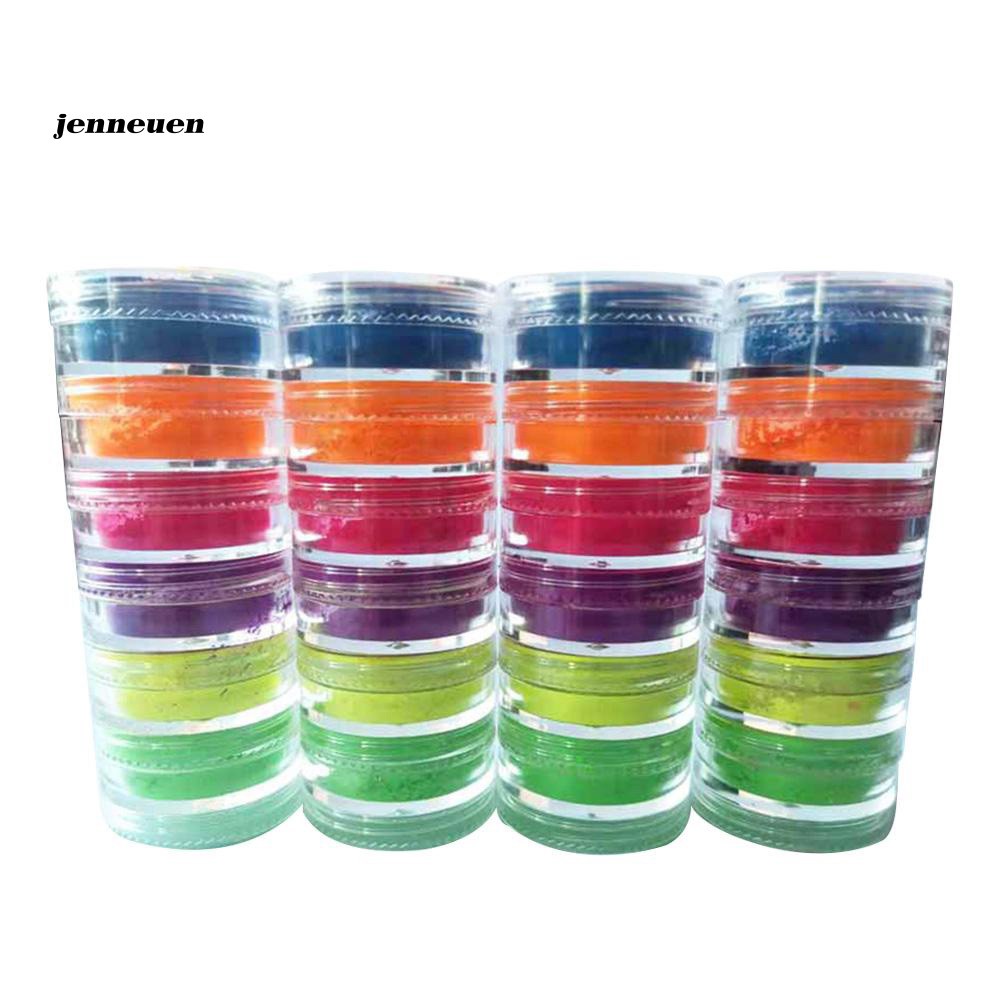 Set 6 hũ bột neon trang điểm mắt đa năng