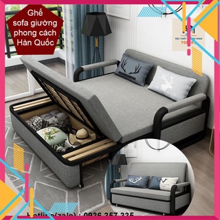 Ghế sofa giường có ngăn chứa đồ cao cấp - sofa giường gấp kiêm ghế phong cách hàn quốc kt: 1m58x1m9