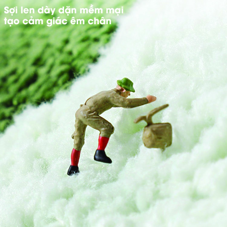 Thảm chùi chân hình bàn chân len dày thấm hút nước tốt và chống trơn trượt mã BANCHAN