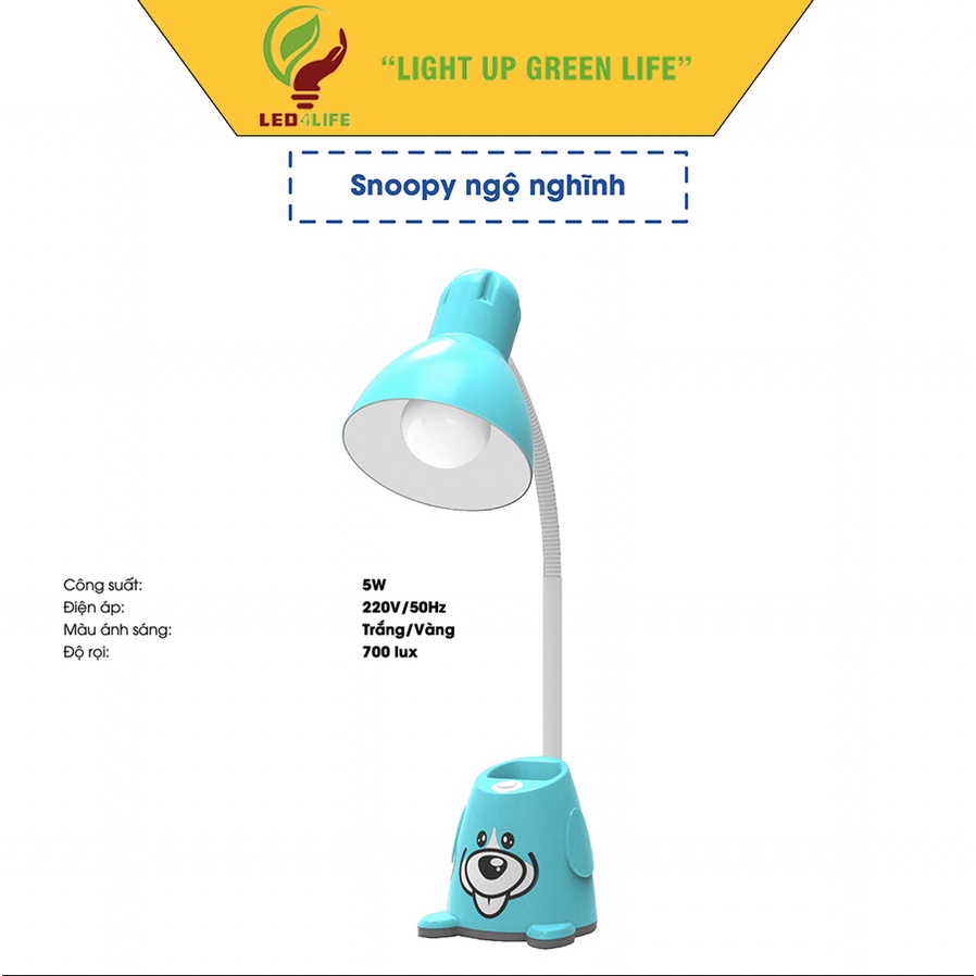 Đèn bàn học Rạng Đông Model: RD-RL-38.LED chip LED SS 5W bảo vệ thị lực điều chỉnh góc chiếu linh hoạt