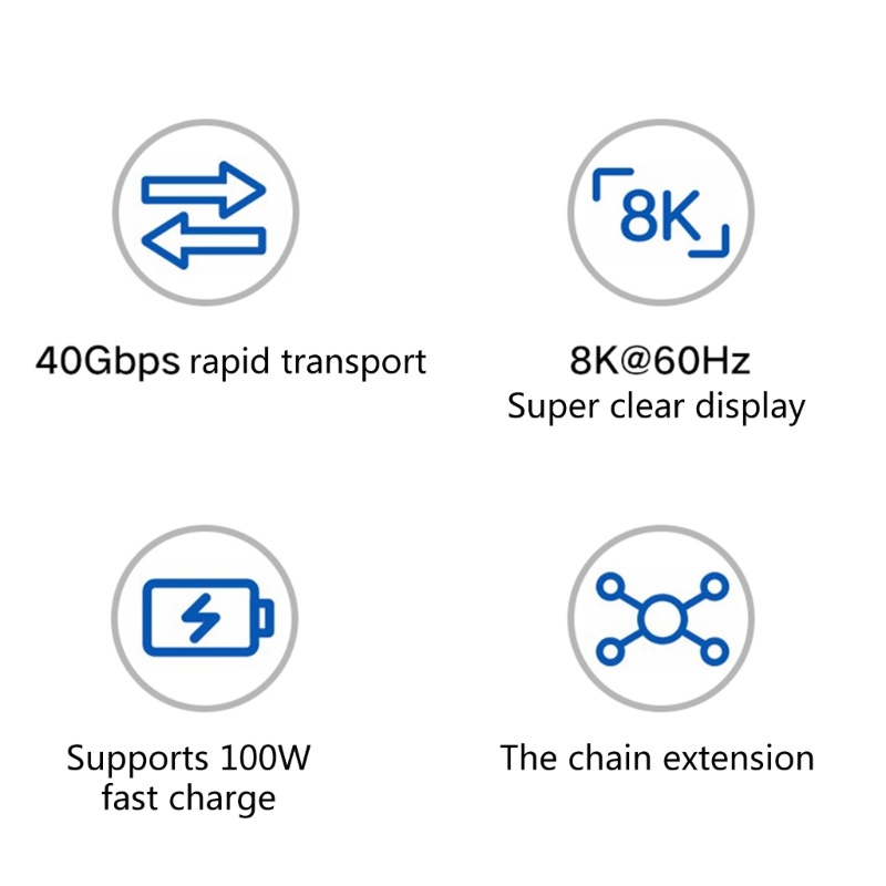 Cáp Sạc Truyền Dữ Liệu USB C 3.1 40Gbps 100W 8K