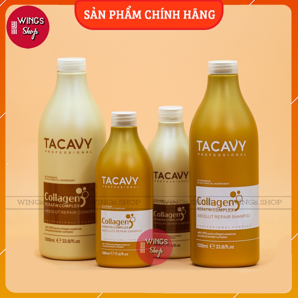 Cặp Dầu Gội Xả TACAVY 1000ml | Giảm Gãy Rụng, Phục Hồi Tóc Khô Xơ, Hư Tổn