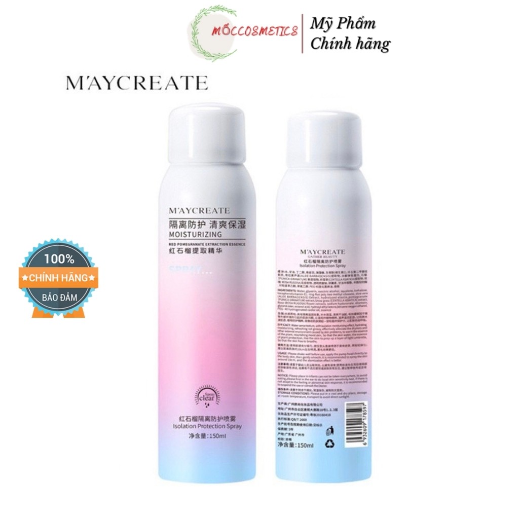 Xịt Chống Nắng Trắng Da MayCreata 150ml