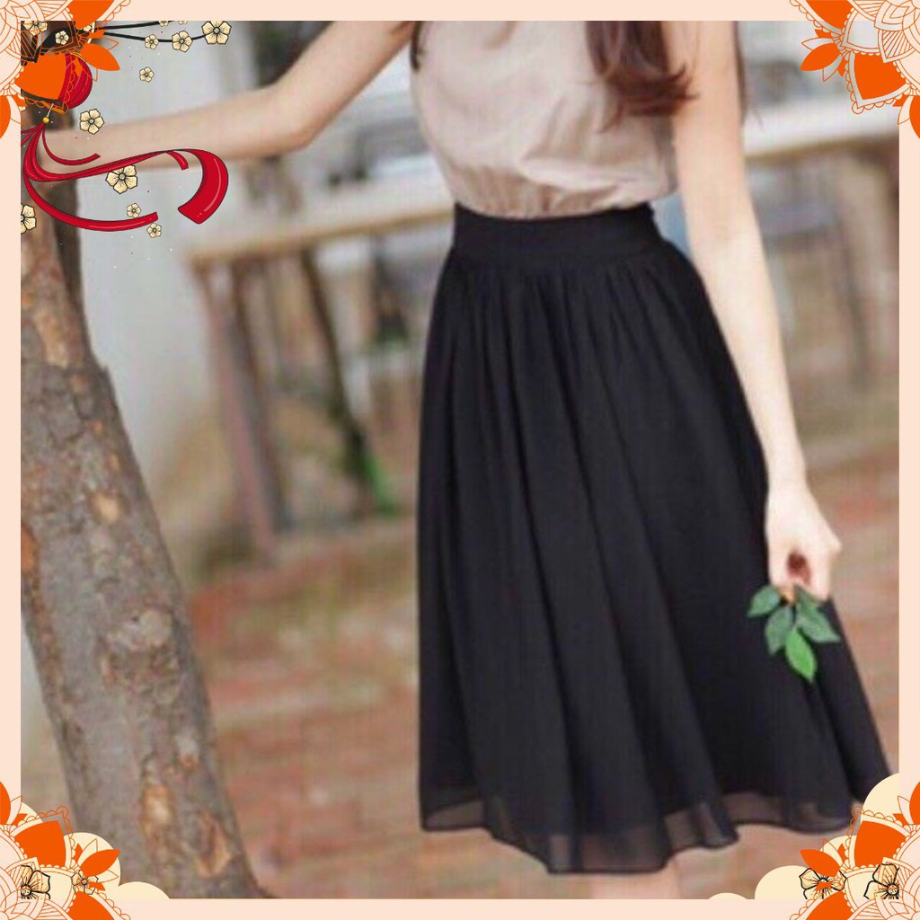 Chân váy xòe voan thời trang MIHY kèm theo hình thật VA007🌿🌿