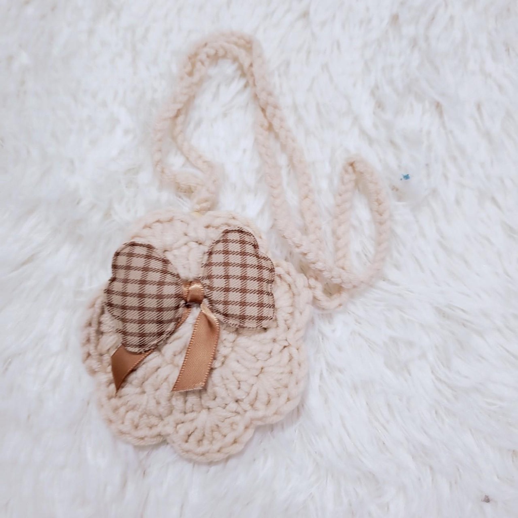 [Chọn mẫu] Túi len đựng tỏi cho trẻ sơ sinh tránh vía có dây đeo handmade.