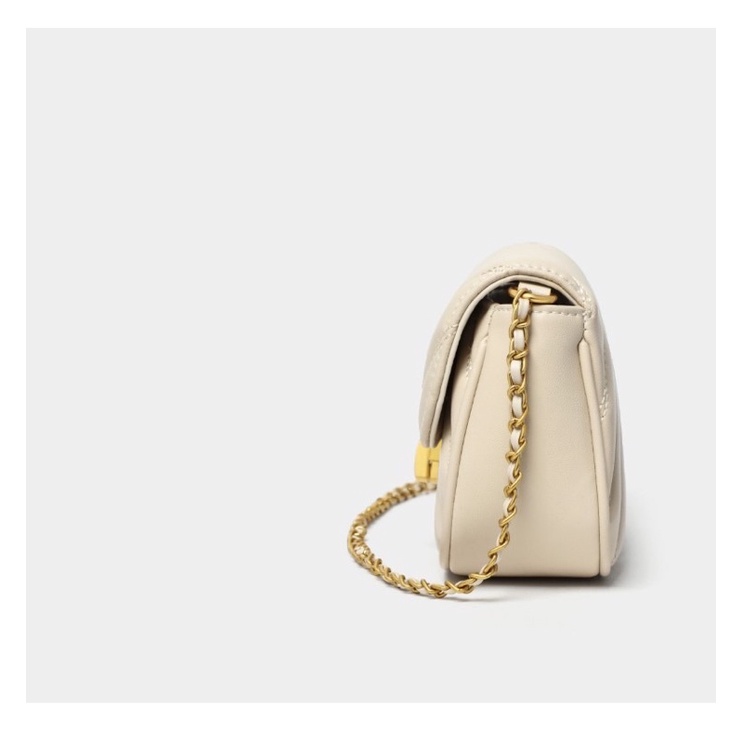 Túi xách nữ đeo chéo da mềm thêu chéo khoá giọt lệ vàng Zuliashop8386