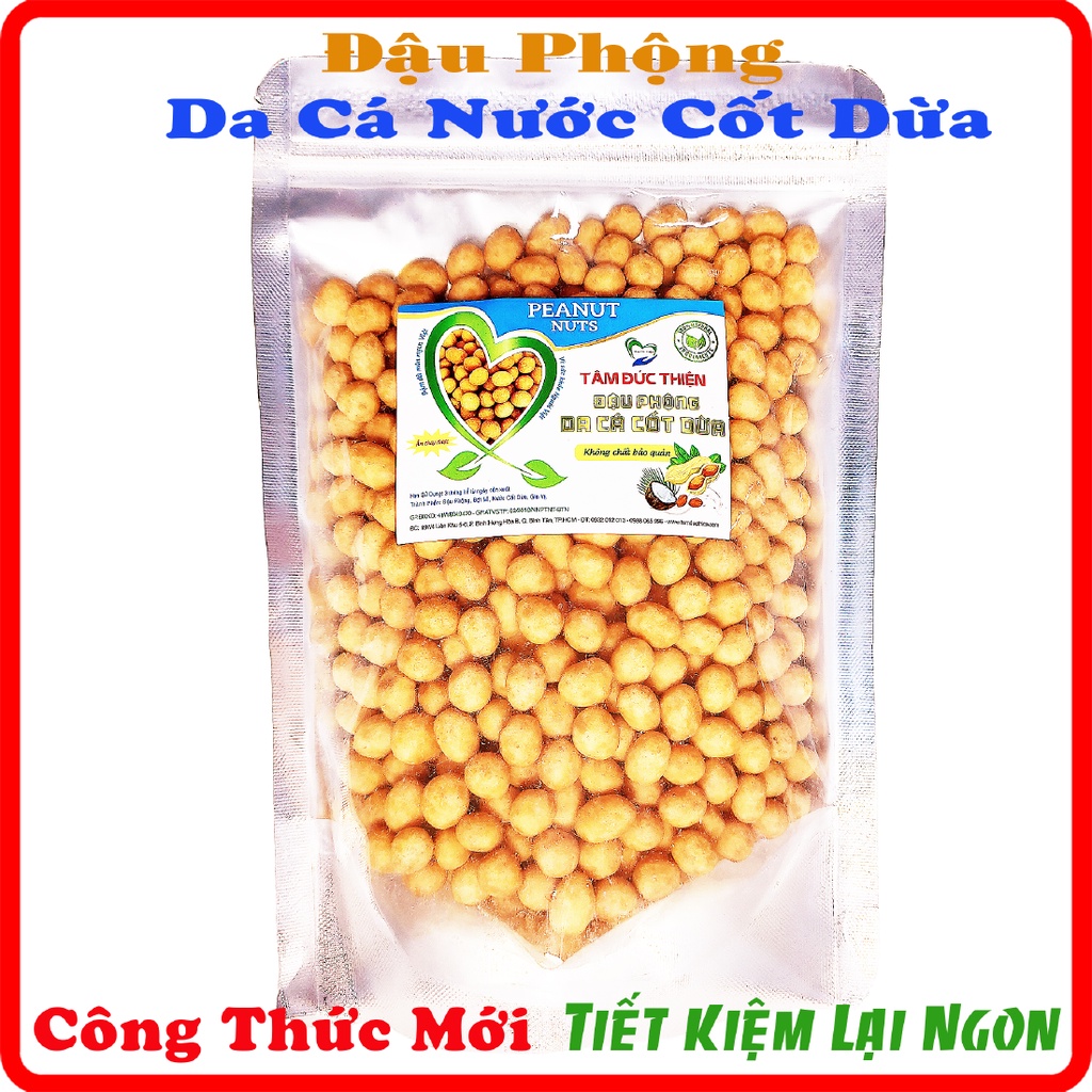 Combo 1KG: Đậu Phộng Da Cá Nước Cốt Dừa Công Thức Mới và Đậu Hà Lan Tỏi Ớt Tâm Đức Thiện (2 x Túi 500GR)