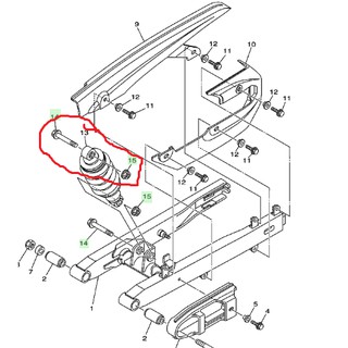 Combo Cốt (trục) tán chân phuộc sau Exciter