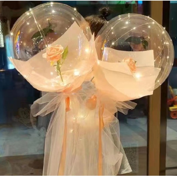 BONG BÓNG HOA HỒNG CÓ ĐÈN LED TRANG TRÍ 27