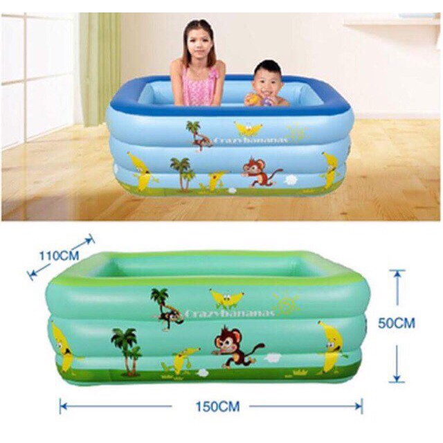 Bể bơi phao cho bé hình chữ nhật họa tiết dễ thương- Hồ bơi Mini ( ĐỦ KÍCH THƯỚC CHO CÁC MẸ LỰA CHỌN)
