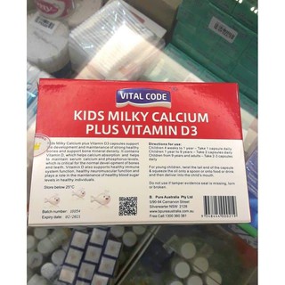 Viên uống Vital Code Kids Milky Calcium plus Vitamin D3