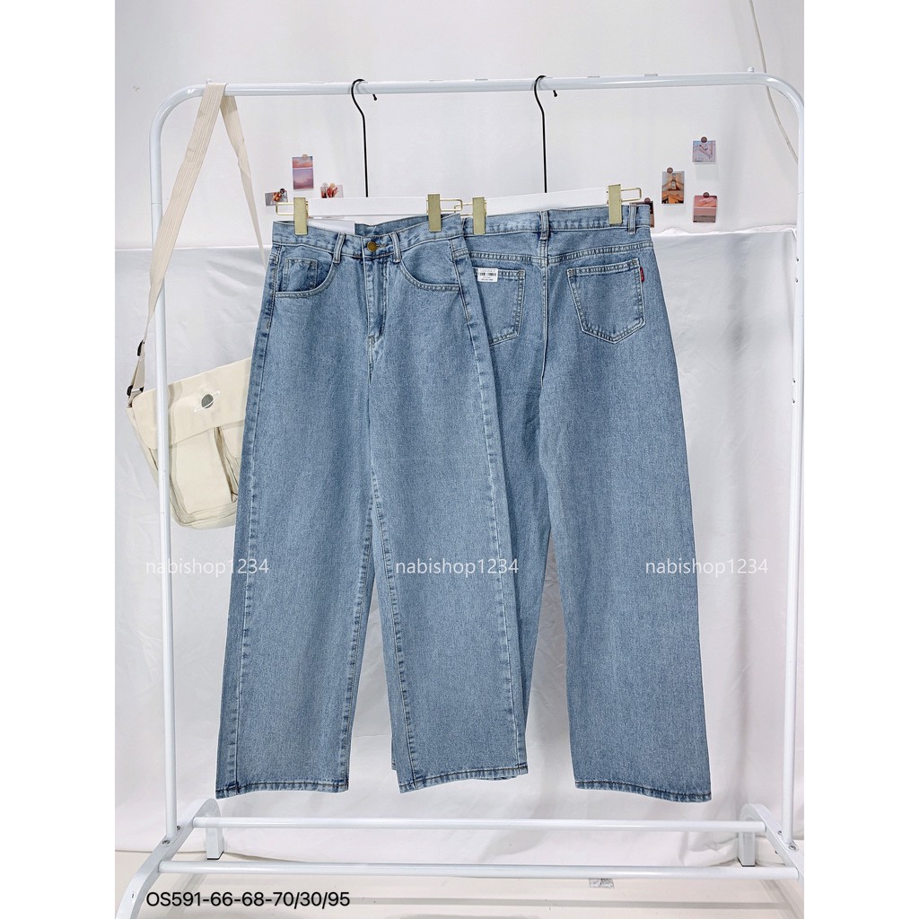 Quần Jean Nữ Ống Suông Cạp Cao Trơn - Nabishop1234 Mã 591 (ẢNH THẬT KÈM VIDEO) | BigBuy360 - bigbuy360.vn