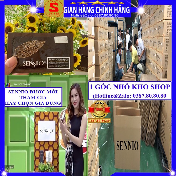 Mặt nạ sủi bọt thải độc tố dưỡng trắng da chính hãng Sennio hàn quốc kiêm rửa mặt giảm mụn dưỡng ẩm da mặt cho nam nữ