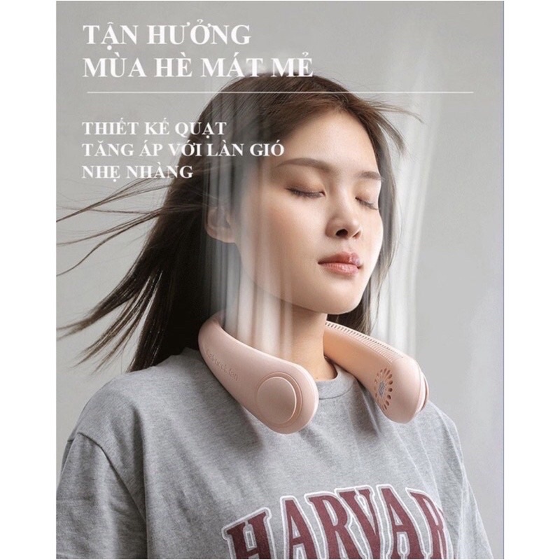 QUẠT ĐEO CỔ MINI 3 MỨC ĐỘ GIÁ 4000MAH SẠC TIỆN LỢI ĐEO CỔ GỌN, NHẸ