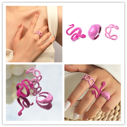 Set 3 Nhẫn Hình Rắn Phong Cách Châu Âu Thời Trang