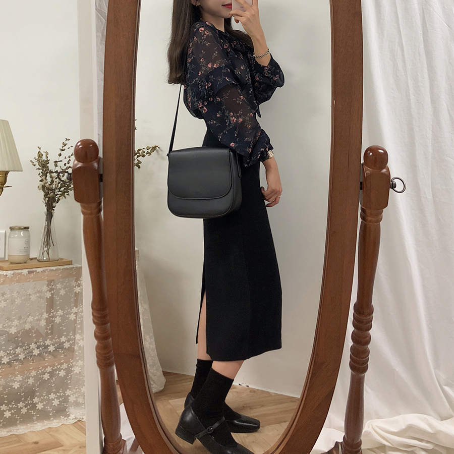 Chân váy lửng lưng cao màu trơn 26743