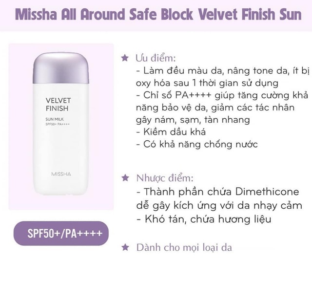 Kem chống nắng Missha Sun Milk Spf50 Hàn Quốc
