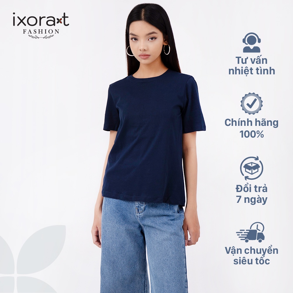 Áo thun nữ IXORAT FASHION - Áo thun tay ngắn cổ tròn họa tiết trơn đơn giản phong cách basic năng động