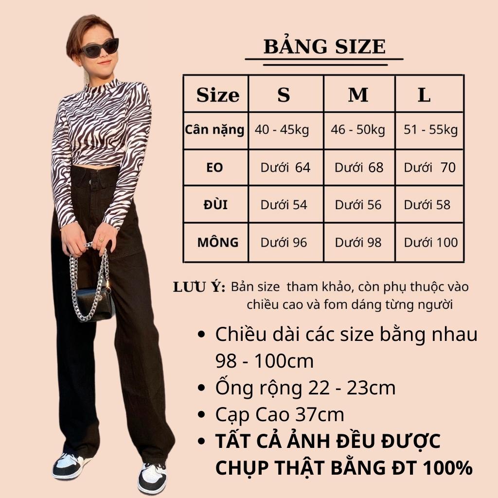 Quần Jean Nữ Dáng Quần Baggy Ống Suông Màu Đen 2 Túi kiểu Dáng Basic Nhẹ Nhàng Dễ Phối