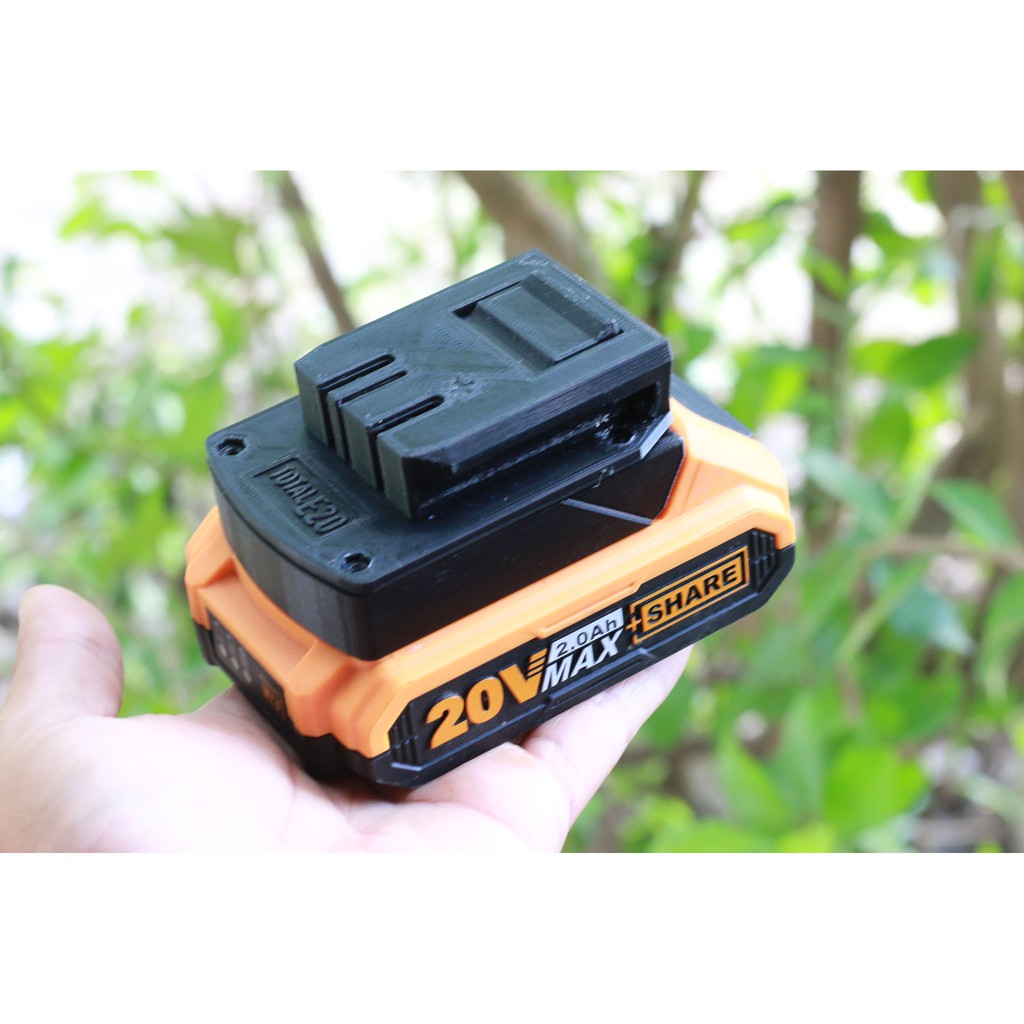 Ngàm chuyển pin Ingco Total 20v max share cho máy Total E20