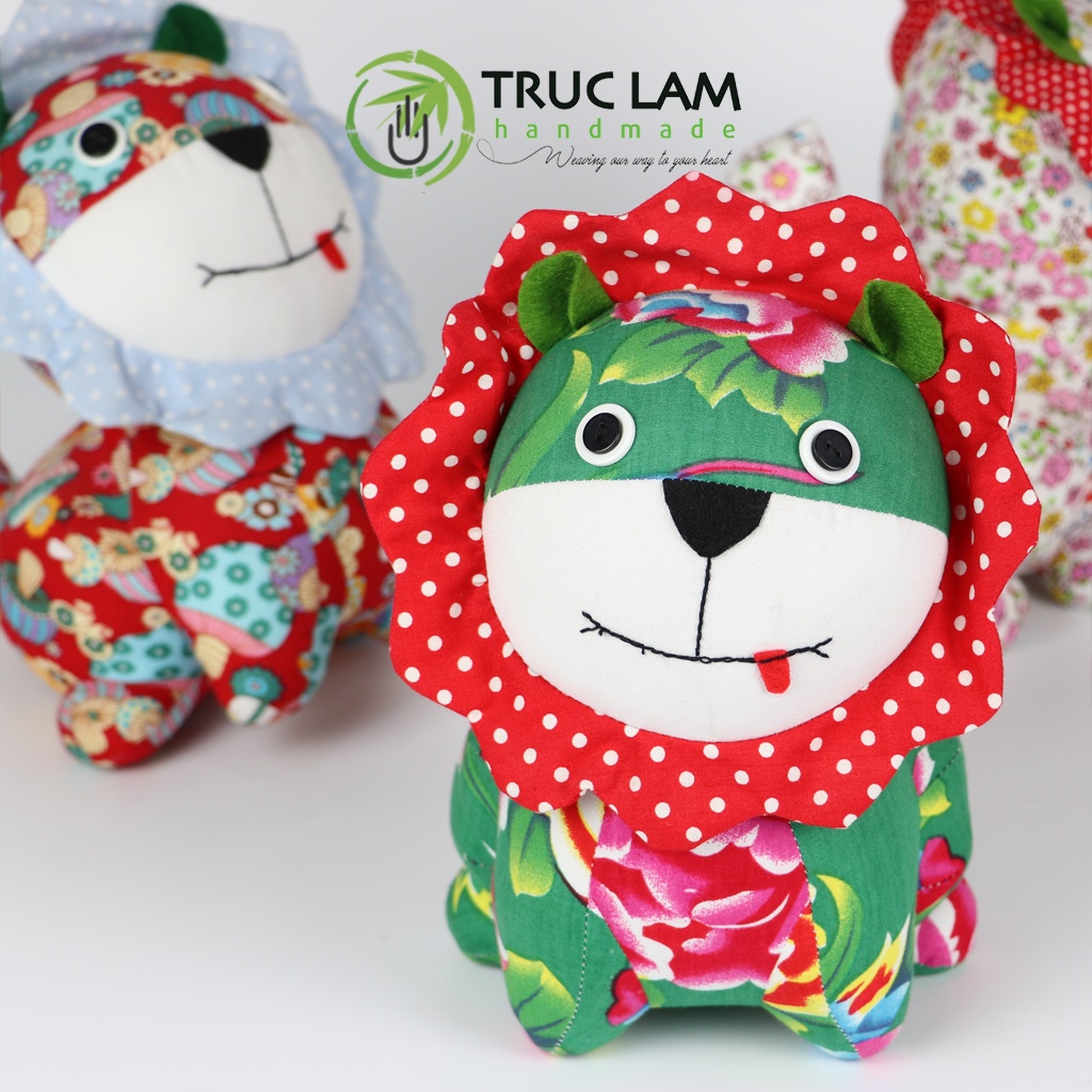Đồ Chơi Cho Bé Thú Nhồi Bông Hình Sư Tử Mặt Trời Vải Hoa Bông Gòn Cao Cấp - Trúc Lâm Handmade