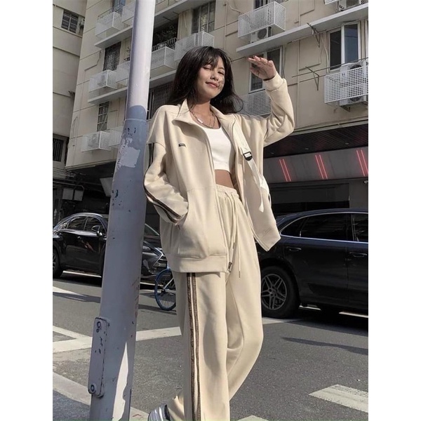 Set bộ nỉ chốt gấu quần chất nỉ dày mịn