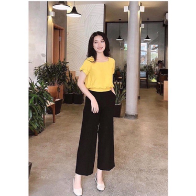 [AMANDA] Quần vải nữ, quần suông ống rộng,  siêu xinh, mặc chân dài như siêu mẫu .