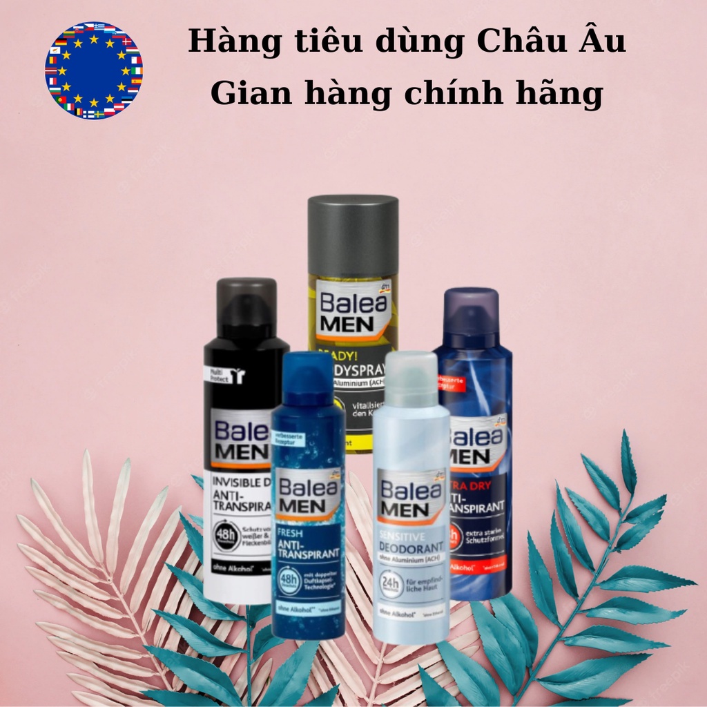 Xịt khử mùi Balea MEN ngăn mùi hôi, lưu hương thơm lâu, nam tính, nội địa Đức