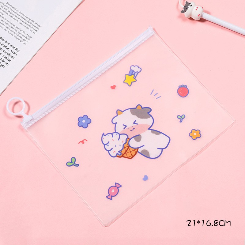 [Mã LIFEBOOK2 giảm 10% đơn 0Đ] Túi Đựng Bút Trong Suốt Hình Cute Dễ Thương (21*17cm) - Hộp Đựng Bút Khóa Zip Siêu Đẹp