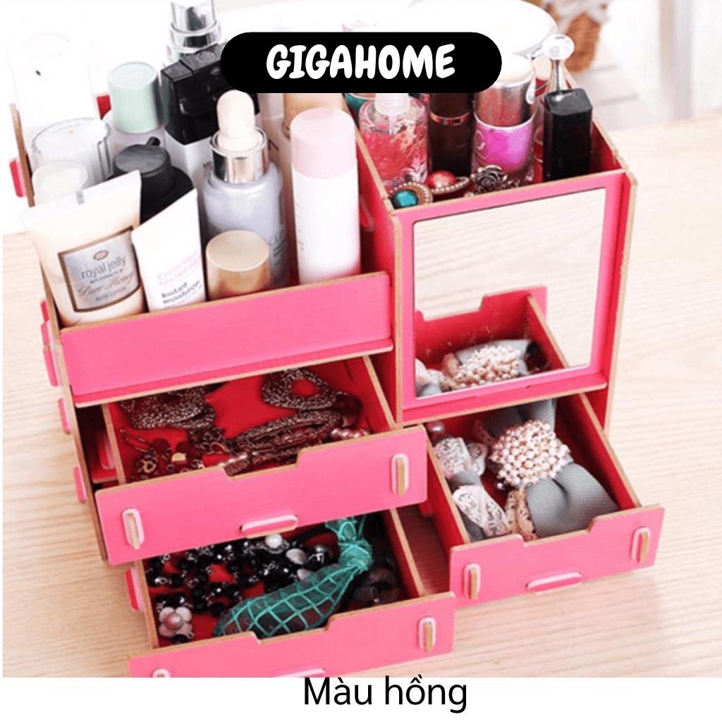 Kệ Mỹ Phẩm GIGAHOME Kệ Đựng Mỹ Phẩm Son Có Gương Giúp Đựng Đồ Makeup Trang Điểm 3123
