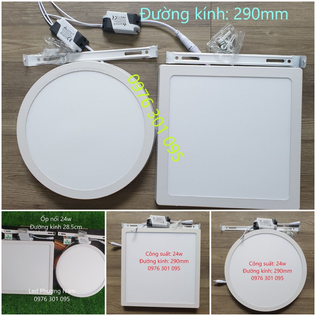 Đèn led ốp trần 24w siêu sáng Tròn - Vuông