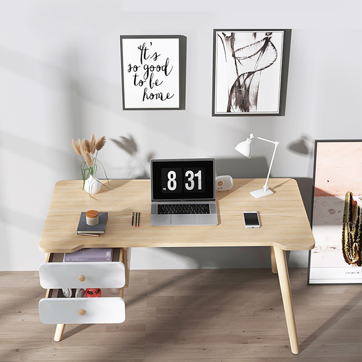 💥GIÁ SỐC💥 Bàn làm việc đẹp dài 1m2 có ngăn 2 kéo, bàn làm việc gỗ BAH053 | BigBuy360 - bigbuy360.vn