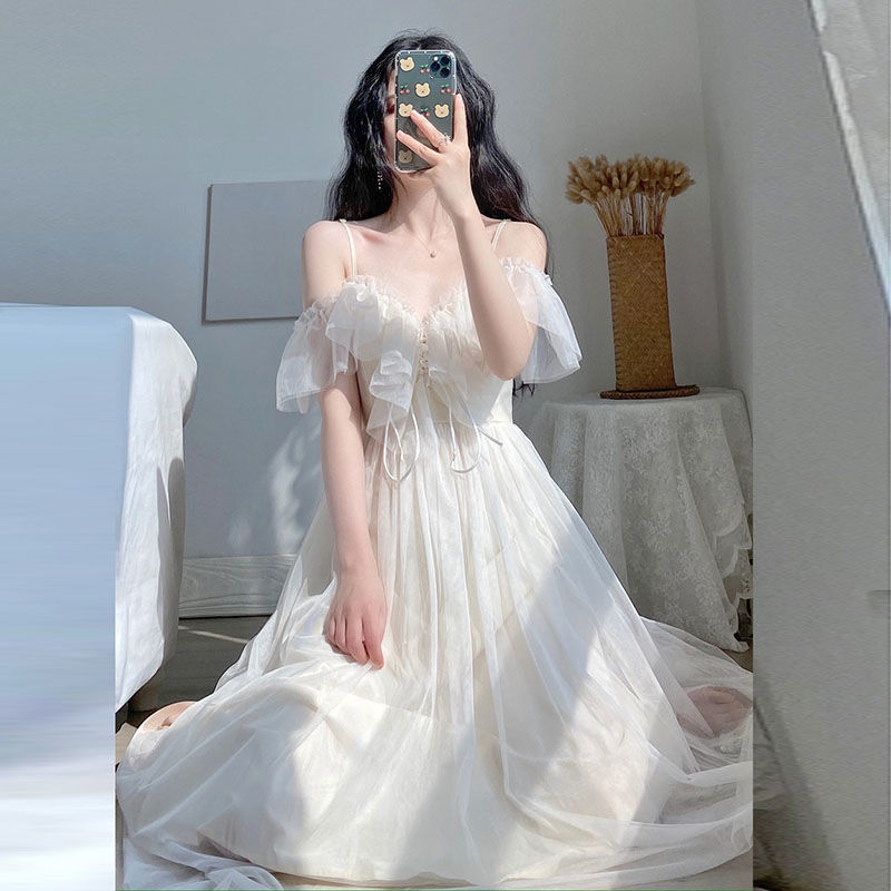 Đầm Trễ Vai Phối Ren Thời Trang Dành Cho Nữ