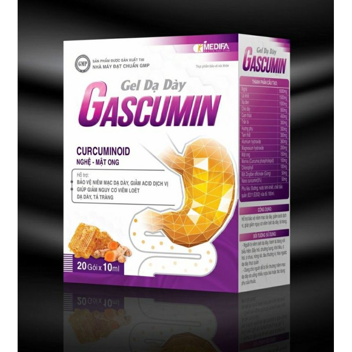 Gel dạ dày, Gascumin, Nghệ - Mật ong, với nguyên liệu NHẬP KHẨU ITALIA