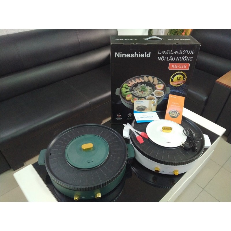 Nồi lẩu nướng điện đa năng 2 trong 1 Nine shield KB - 518 ( Size lớn)