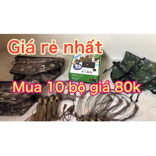 2 bộ giò gà bẫy đón,mỗi bộ 20 chân.cáp inox chống rỉ xe 4.chân thép khuyên đồng