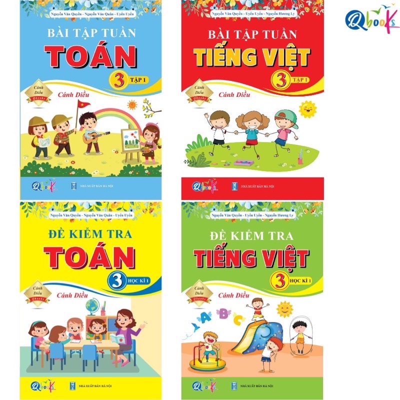 Sách - (Combo 4 cuốn) Bài Tập Tuần + Đề Kiểm Tra Toán Và Tiếng Việt 3 (Học Kì 1) - Cánh Diều