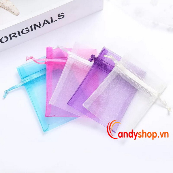 Combo 10 Túi voan dây rút màu trơn
