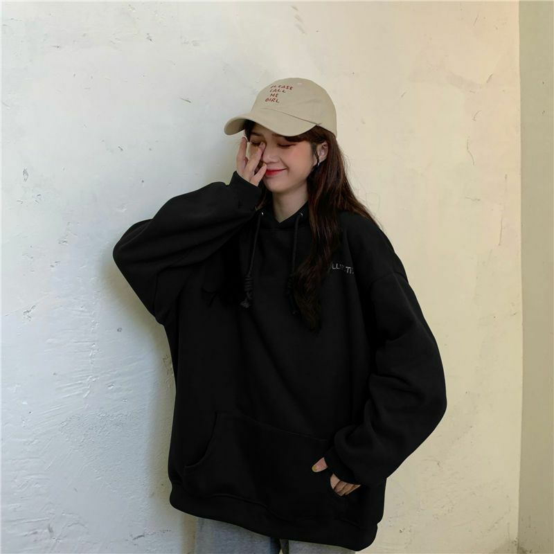 Áo Hoodie Nỉ Lót Bông Mỏng Có Mũ Phong Cách Hàn Quốc ❤️
