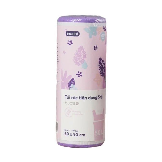 CUỘN 35 Túi rác tiện dụng Hương Lavender INOCHI hạn chế mùi hôi, có quai cầm tiện lợi. GIAO HỎA TỐC 2H